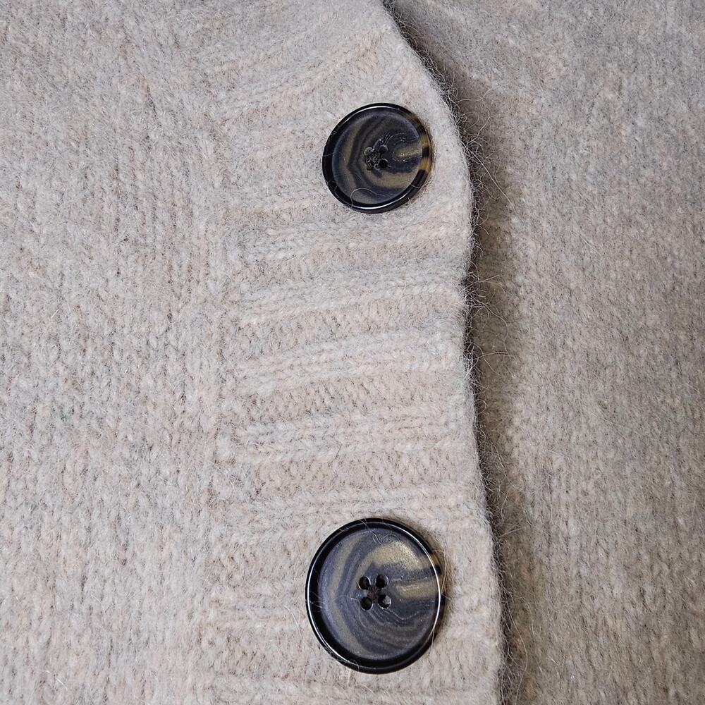 Madewell Alpaca Wool Cream Cardigan with Big Buttons Ribbed Cuffs and Hem XS - Picture 5 of 9